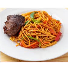 Spaghetti Jollof with Beef