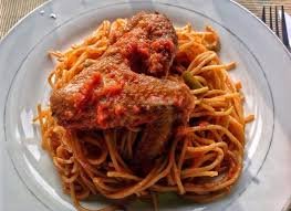 Spaghetti Jollof with chicken